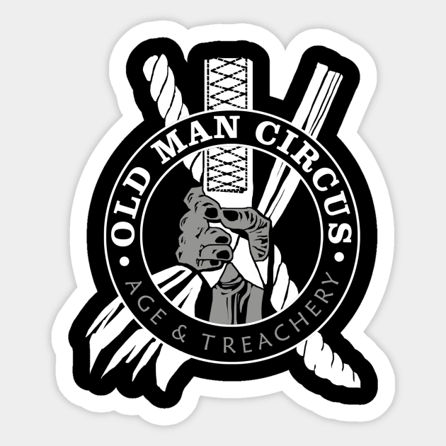 Old Man Circus (white) Sticker by paintedmonk